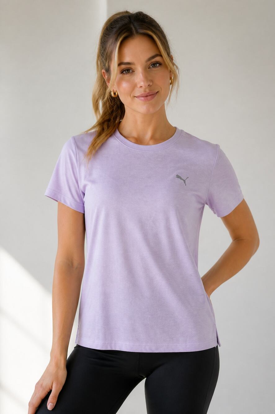 Puma Lavender Run Logo Athletic Tee M